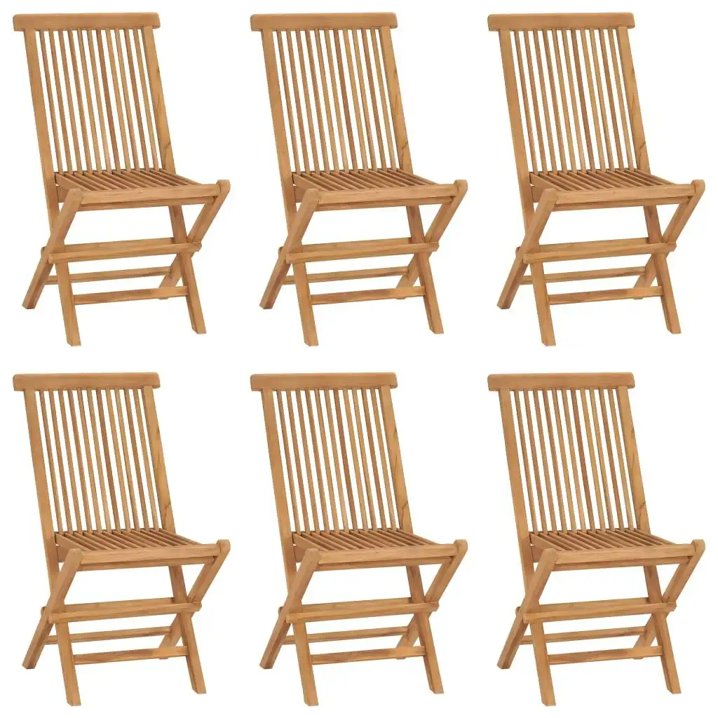 Folding Garden Chairs 6 pcs Solid Wood Teak 3096591