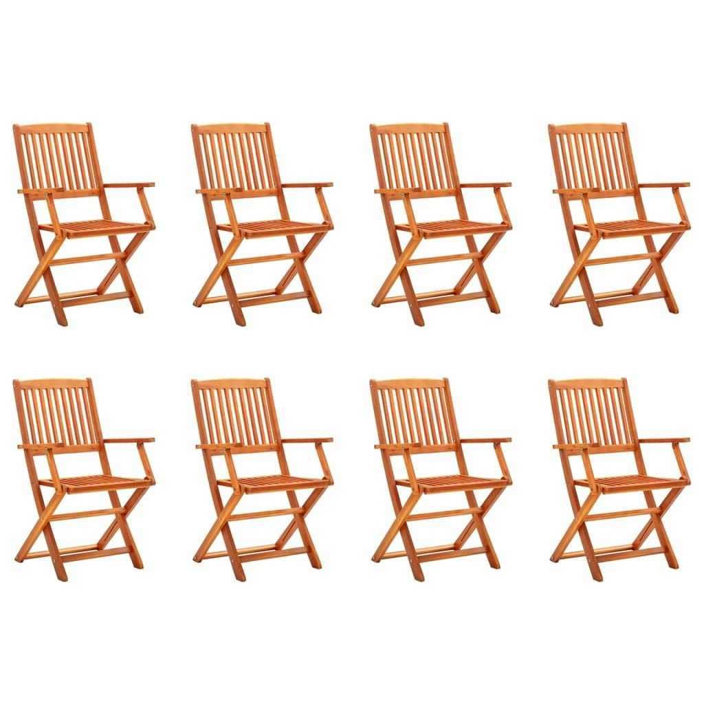 Folding Garden Chairs 8 pcs Solid Eucalyptus Wood 3087148