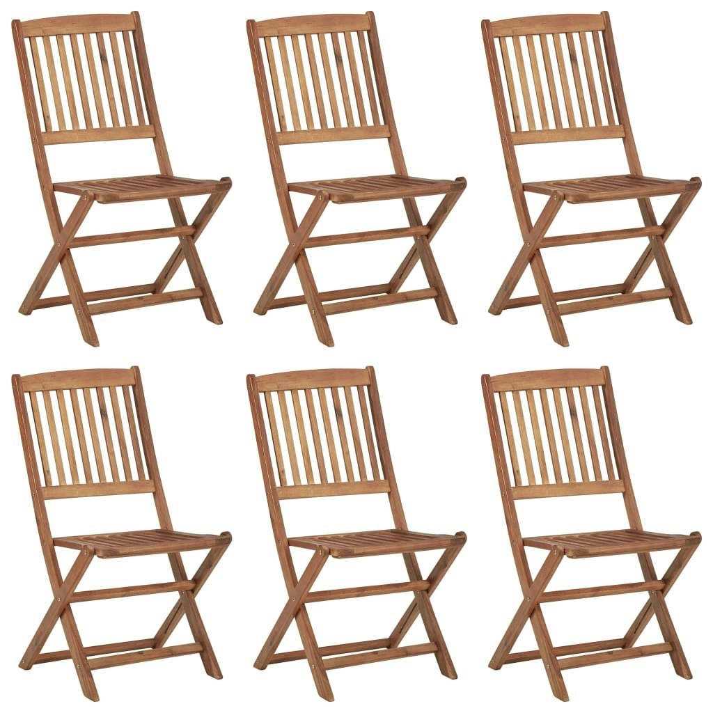 Folding Outdoor Chairs 6 pcs Solid Acacia Wood 3074938