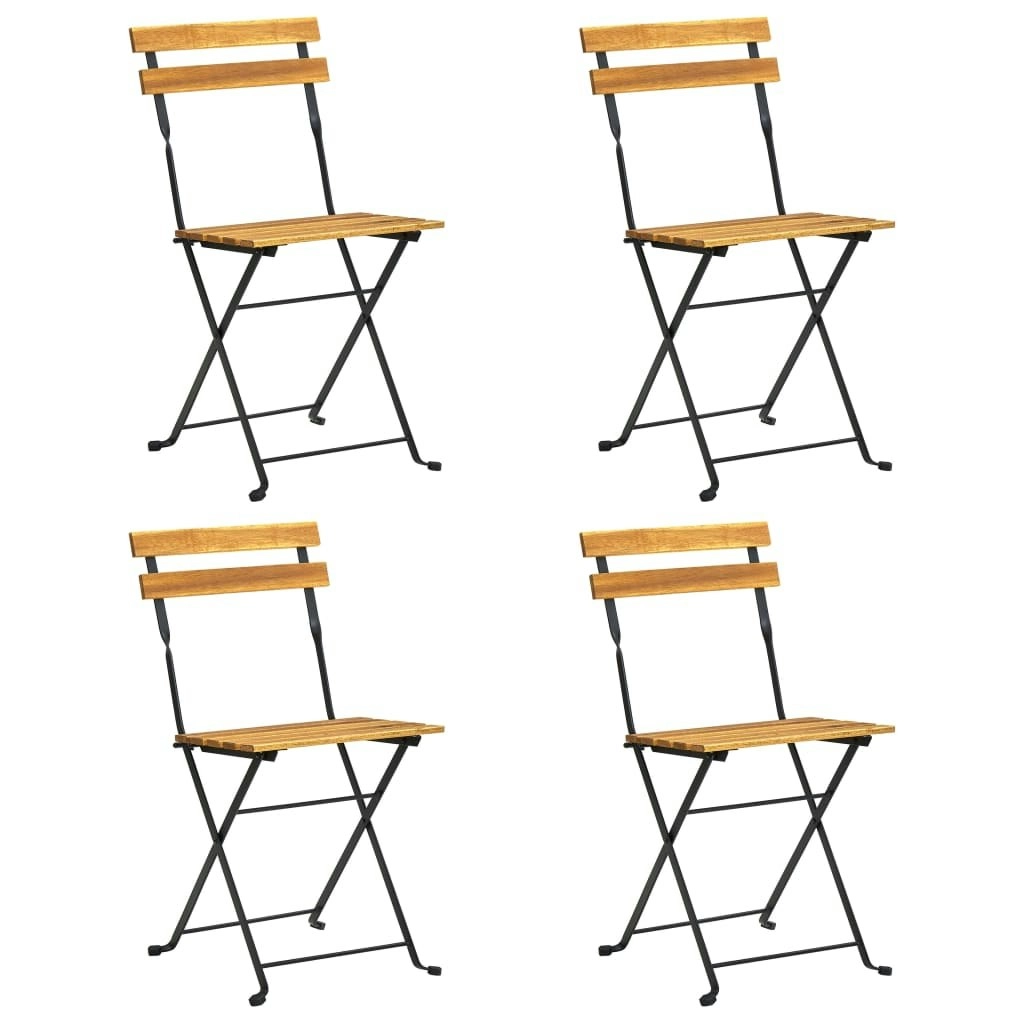 Folding Bistro Chair 4 pcs Solid Acacia Wood 313161