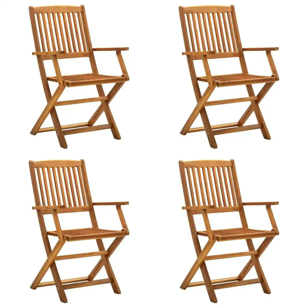 Folding Outdoor Chairs 4 pcs Solid Acacia Wood 46338