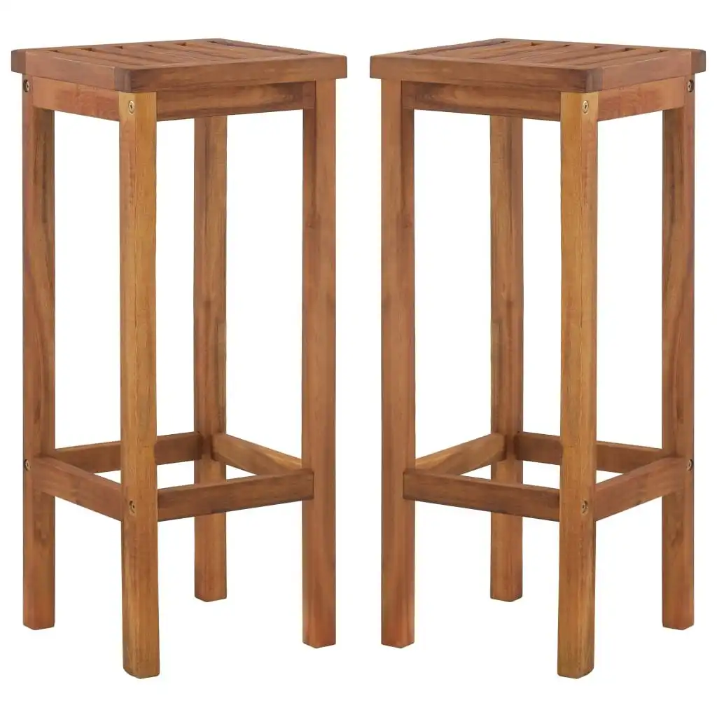 Bar Chairs 2 pcs Solid Acacia Wood 44016