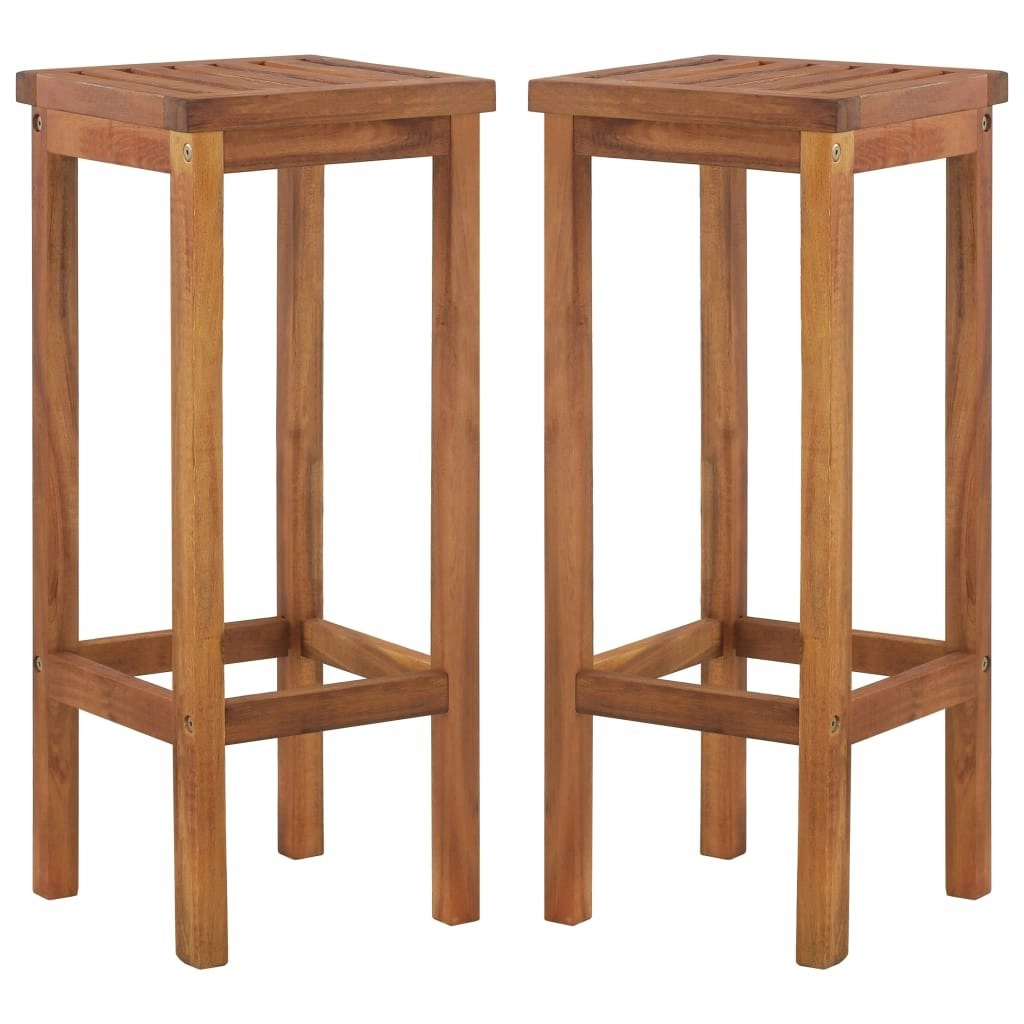 Bar Chairs 2 pcs Solid Acacia Wood 44016