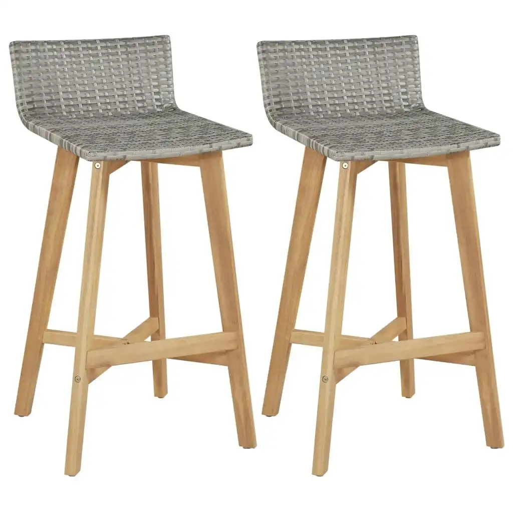 Bar Chairs 2 pcs Solid Acacia Wood 44229