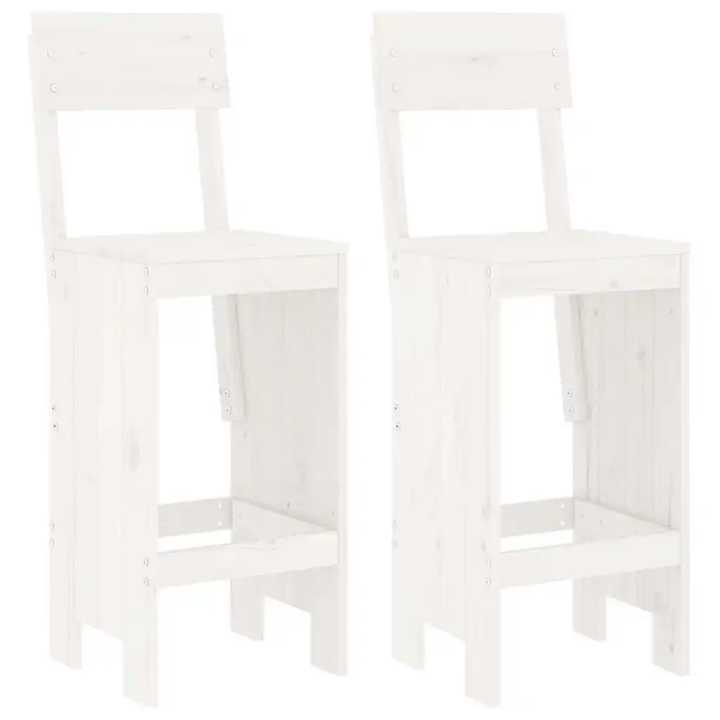 Bar Stools 2 pcs White 40x48.5x115.5 cm Solid Wood Pine 825360