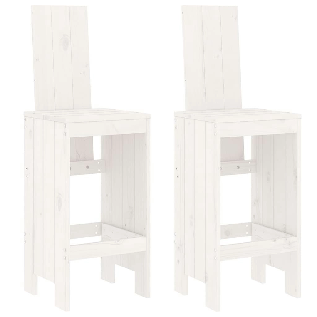 Bar Stools 2 pcs White 40x42x120 cm Solid Wood Pine 825353