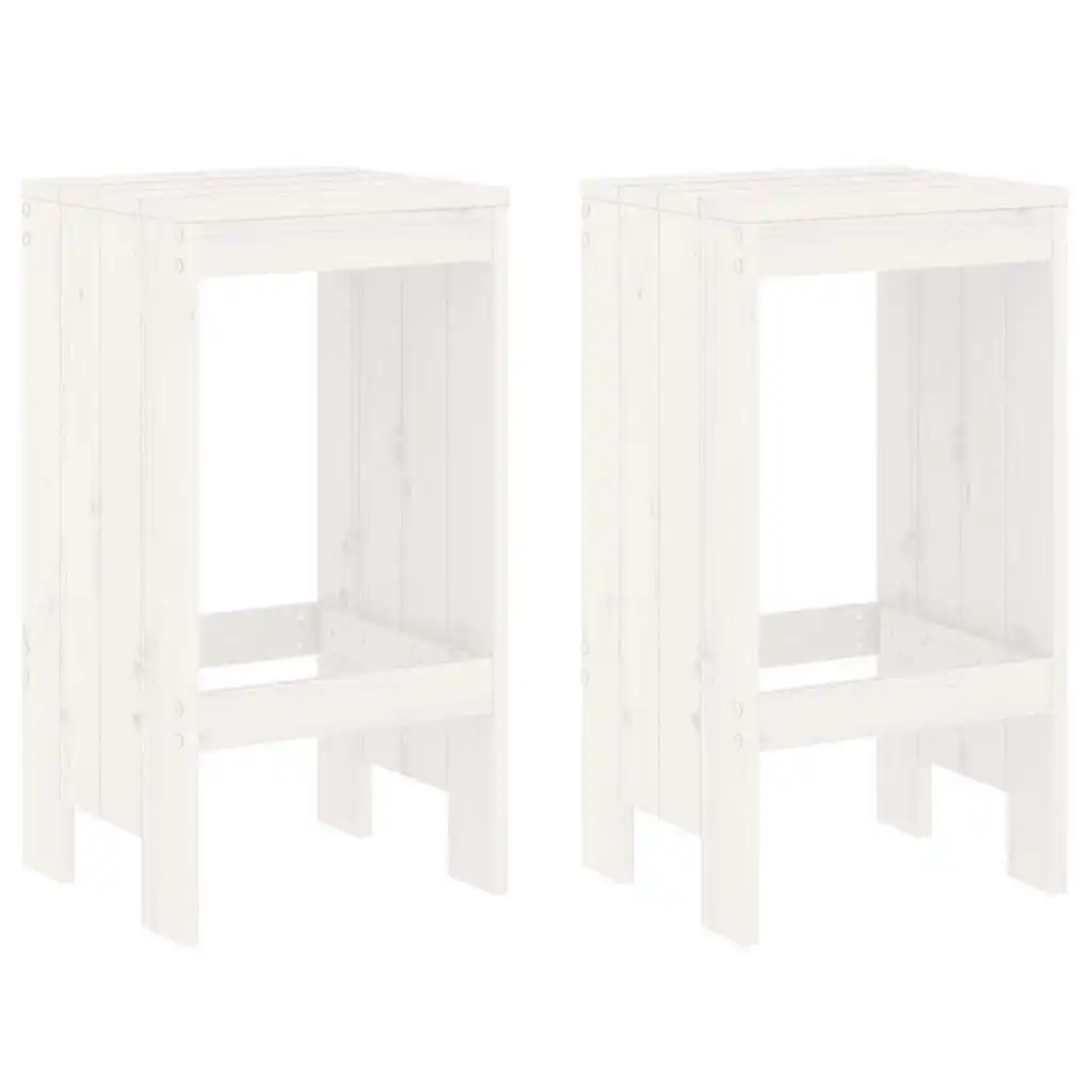 Bar Stools 2 pcs White 40x36x75 cm Solid Wood Pine 825346