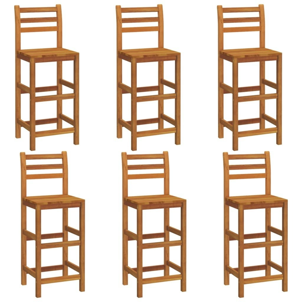 Bar Stools 6 pcs Solid Wood Acacia 3115987