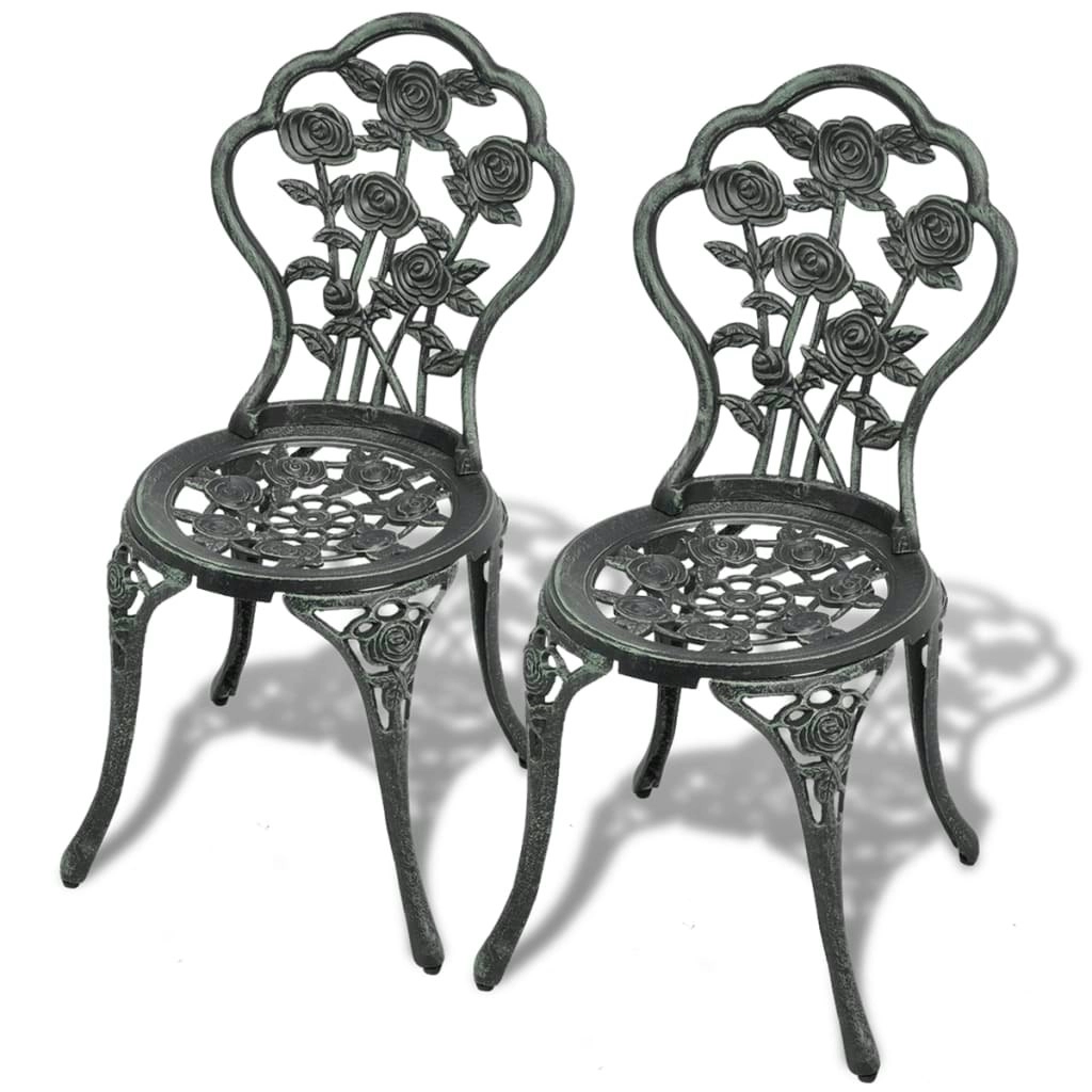 Bistro Chairs 2 pcs Cast Aluminium Green 43175