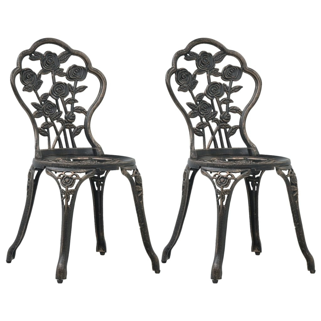 Bistro Chairs 2 pcs Bronze Cast Aluminium 47862