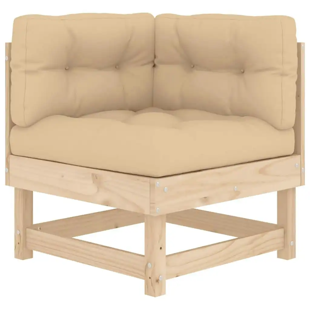 Corner Sofa with Cushions Solid Wood Pine 825422