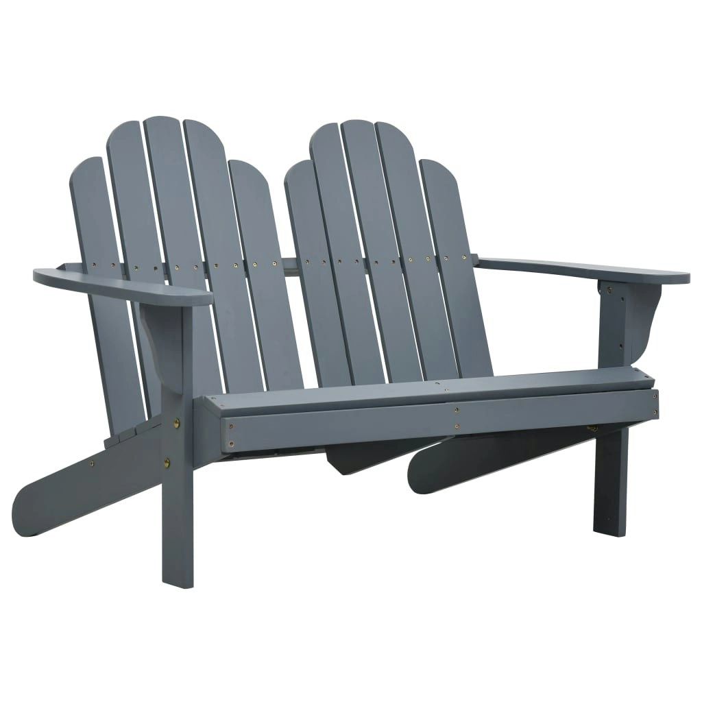 Double Adirondack Chair Wood Grey 47229