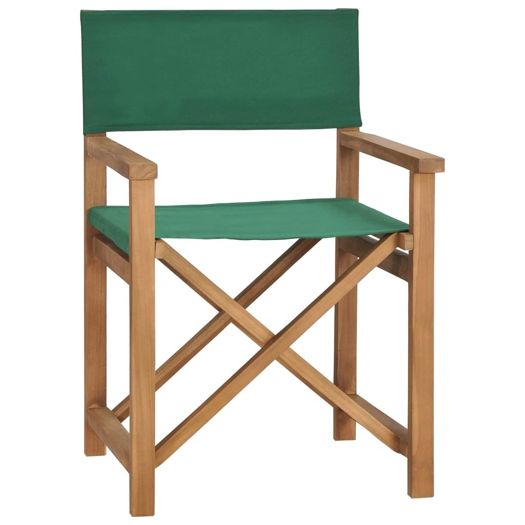 Director's Chair Solid Teak Wood Green 47413