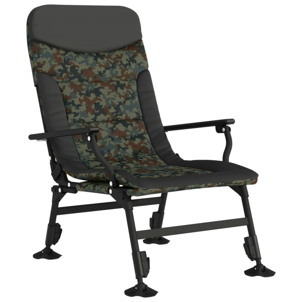 Fishing Chair with Armrest Foldable Camouflage 4006417