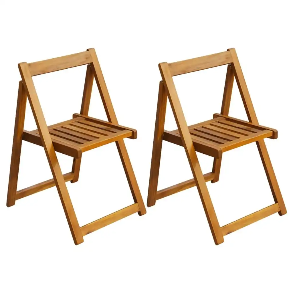 Folding Garden Chairs 2 pcs Solid Acacia Wood 42660