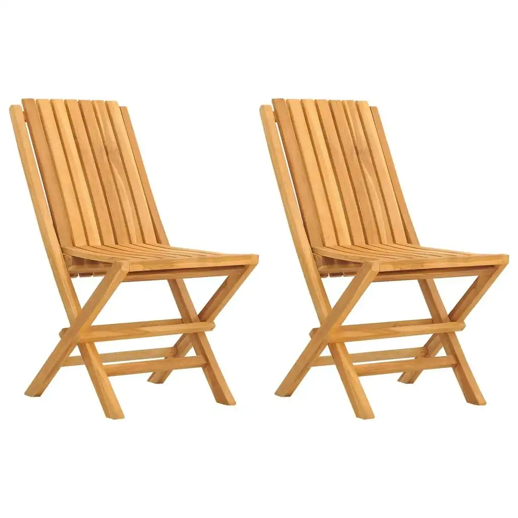 Folding Garden Chairs 2 pcs 47x47x89 cm Solid Wood Teak 362757