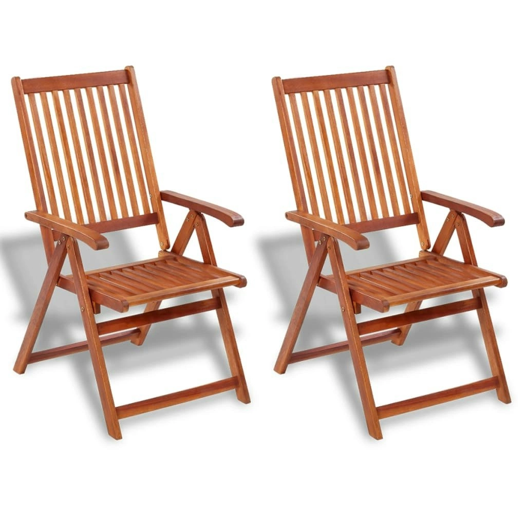 Folding Garden Chairs 2 pcs Solid Acacia Wood Brown 41820