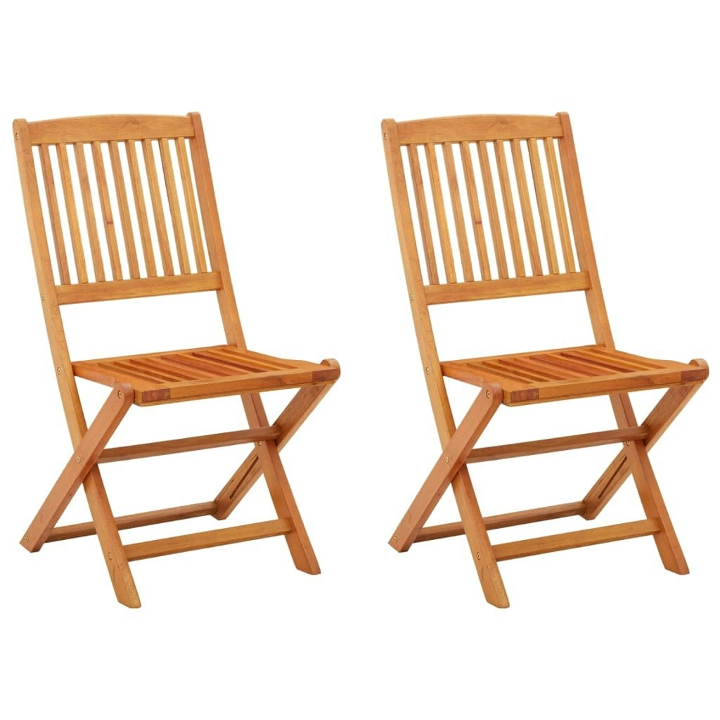 Folding Garden Chairs 2 pcs Solid Eucalyptus Wood 312451