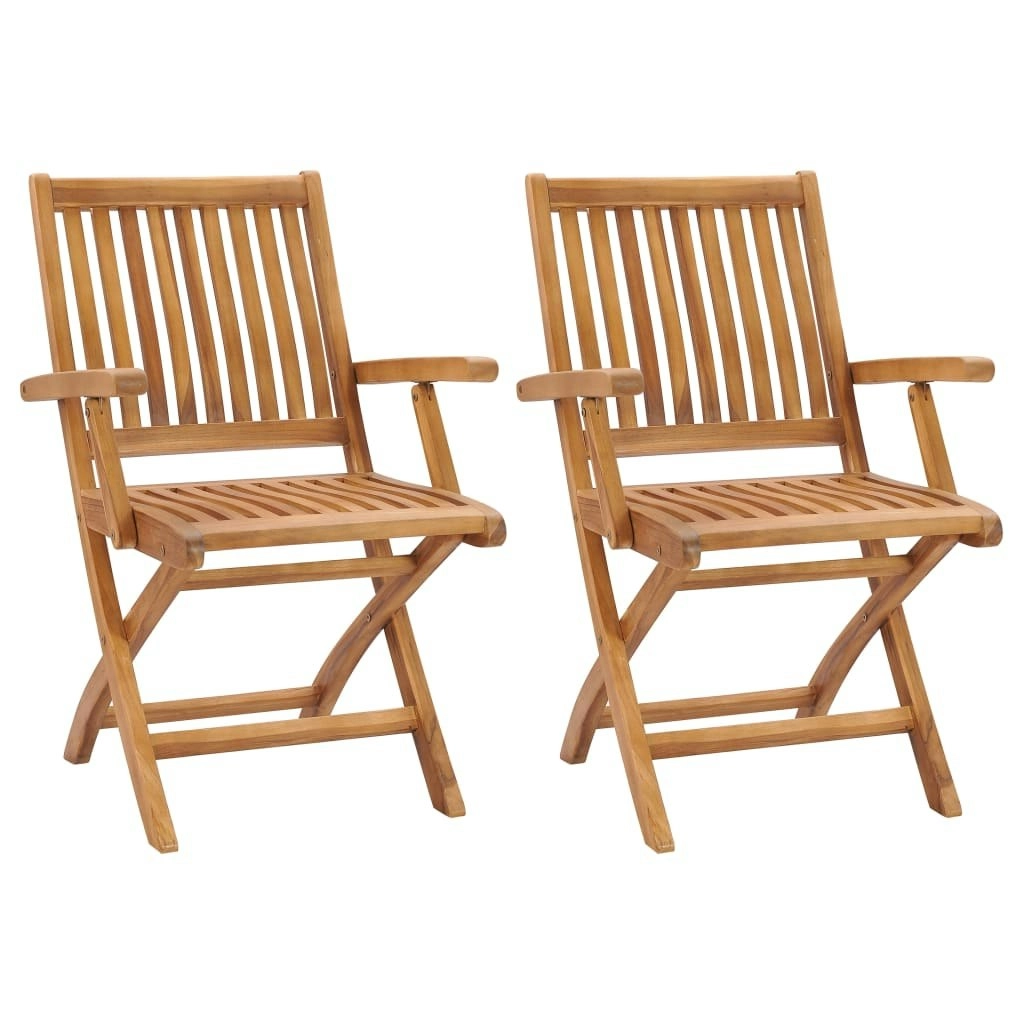 Folding Garden Chairs 2 pcs Solid Teak Wood 315104