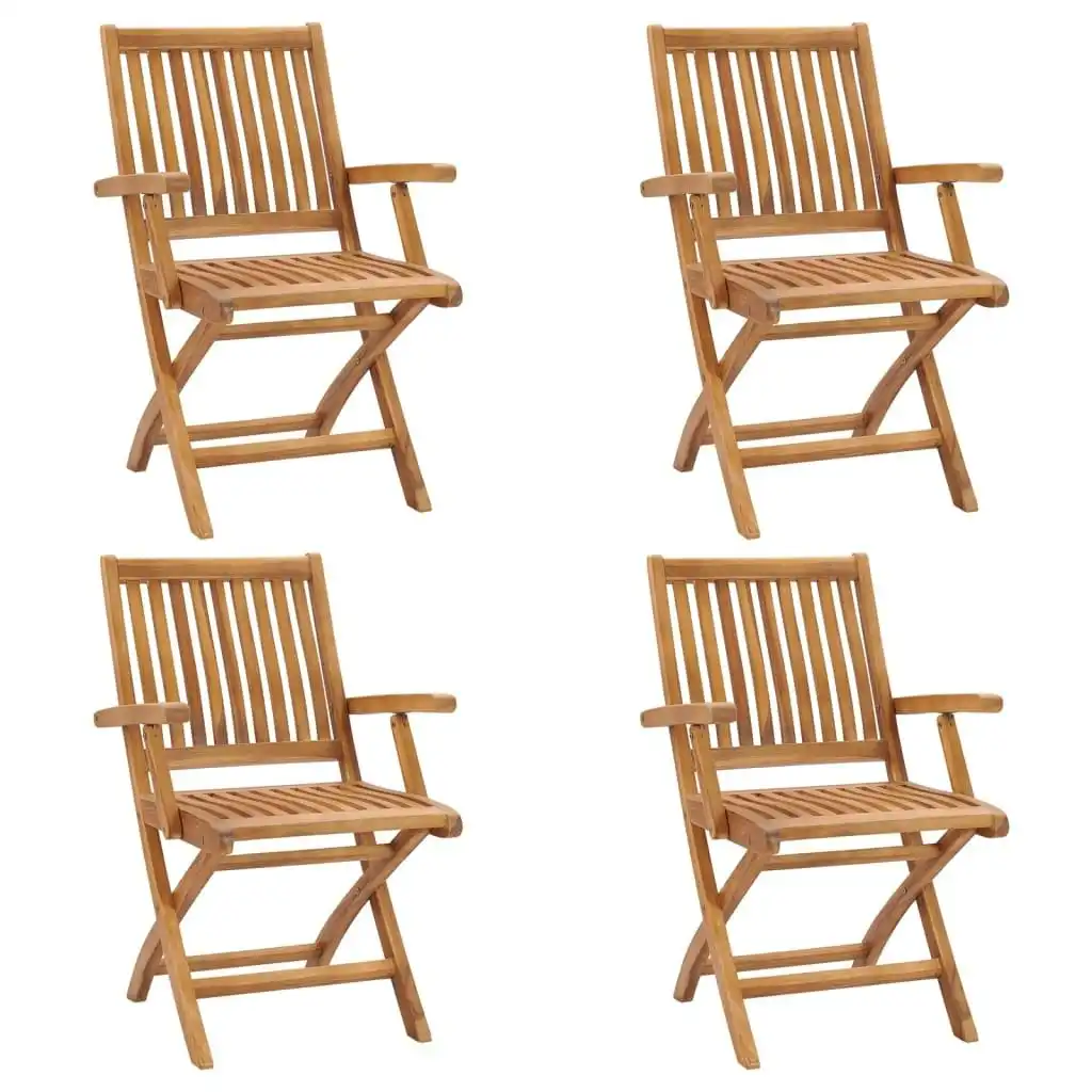 Folding Garden Chairs 4 pcs Solid Teak Wood 3072720