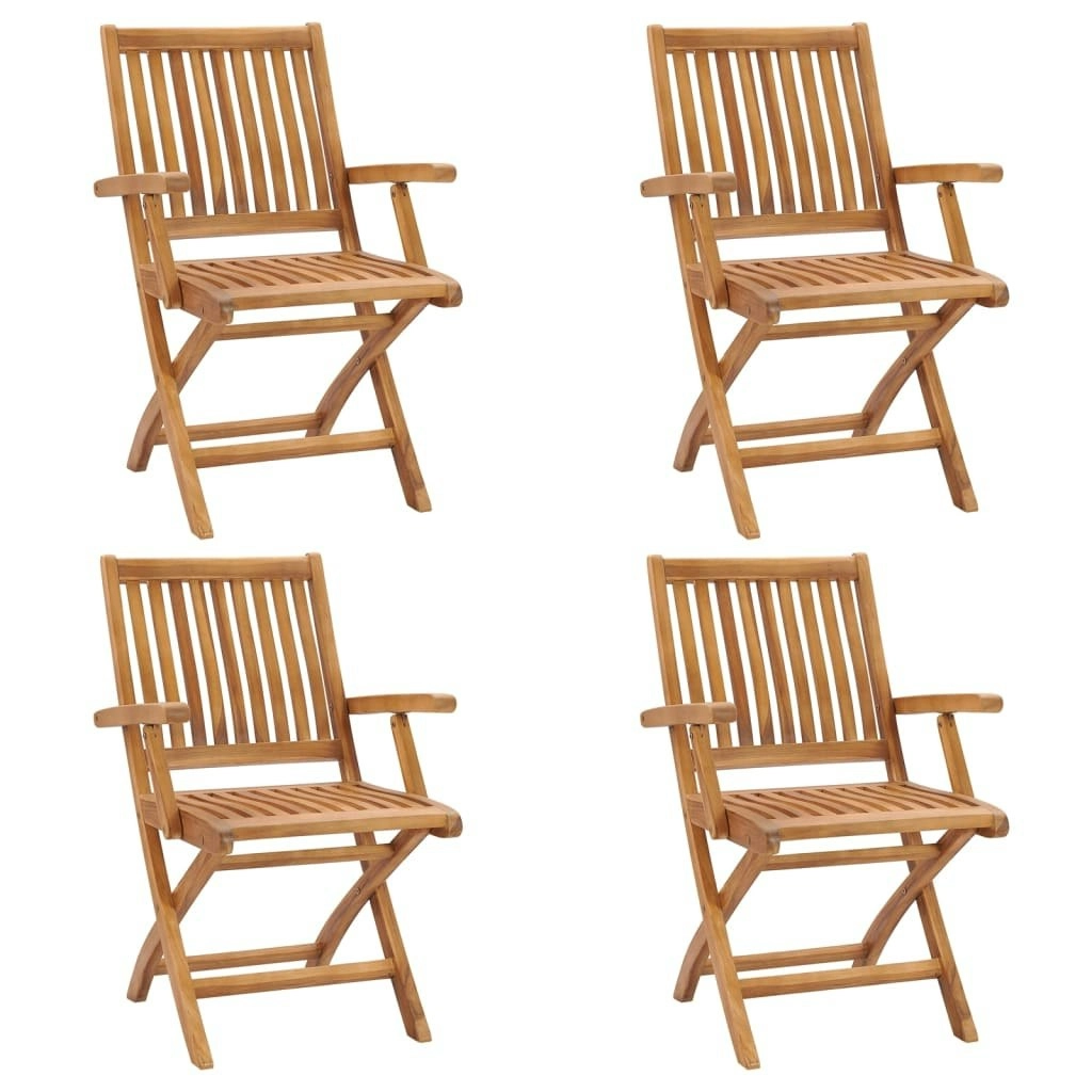 Folding Garden Chairs 4 pcs Solid Teak Wood 3072720