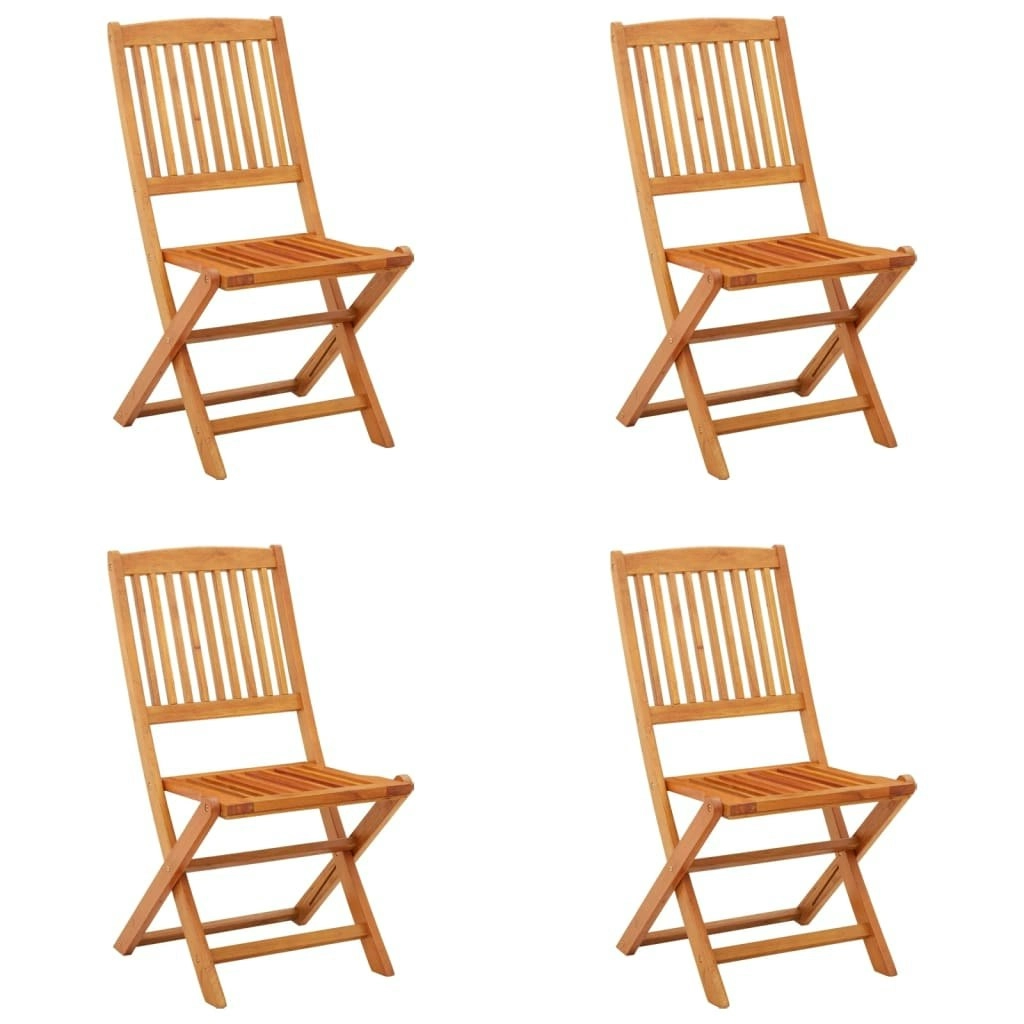 Folding Garden Chairs 4 pcs Solid Eucalyptus Wood 312452