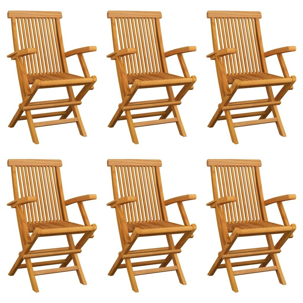 Folding Garden Chairs 6 pcs Solid Teak Wood 3065529