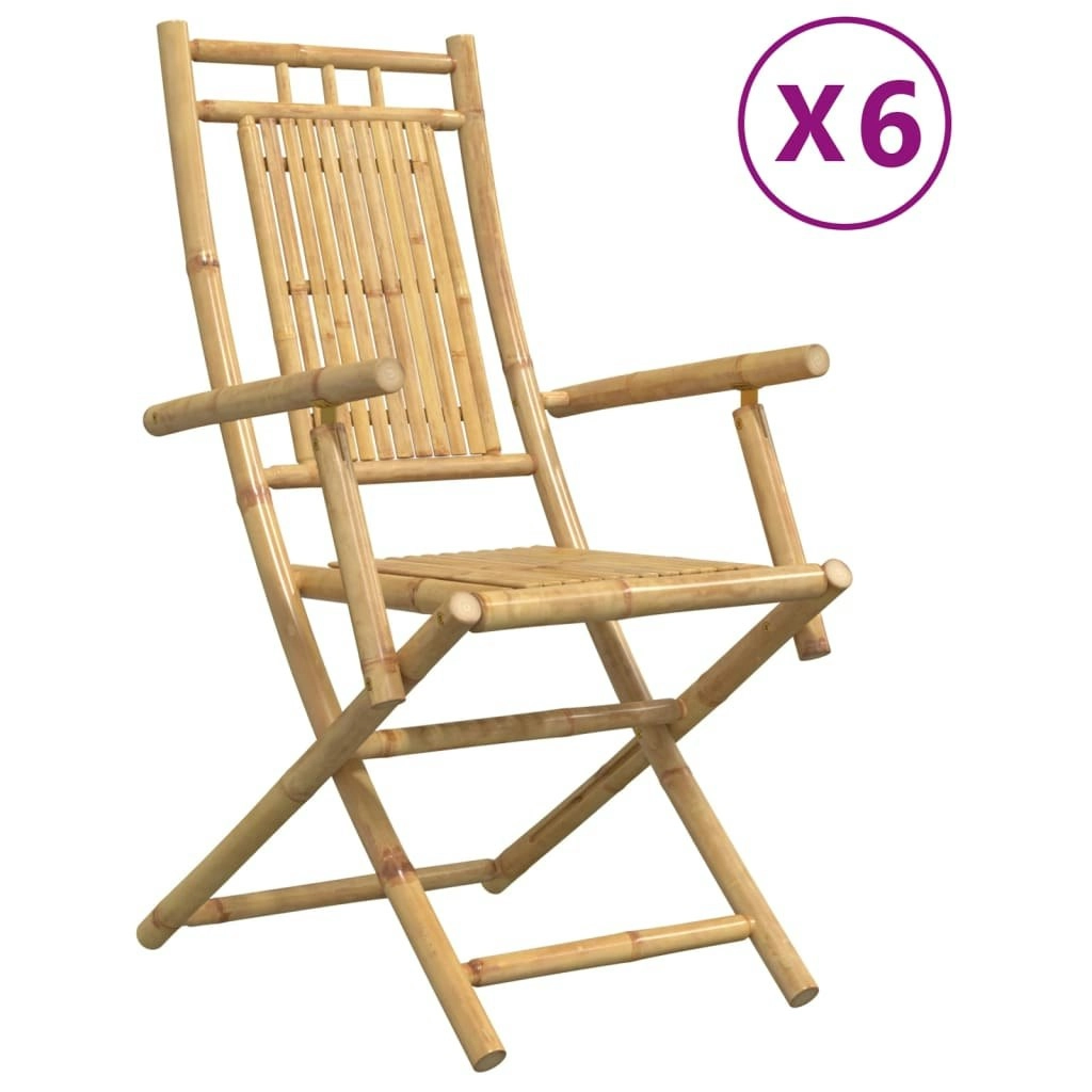 Folding Garden Chairs 6 pcs 53x66x99 cm Bamboo 3278515