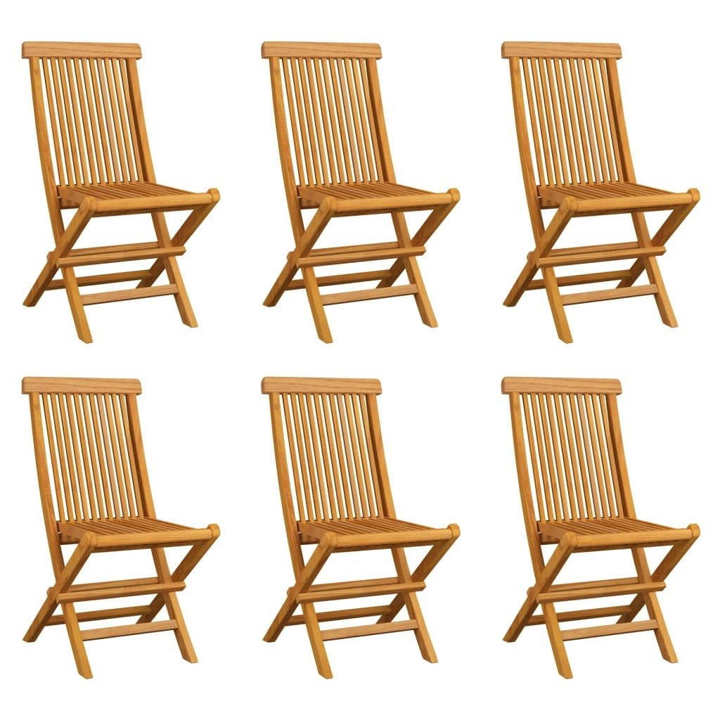 Folding Garden Chairs 6 pcs Solid Teak Wood 3065527