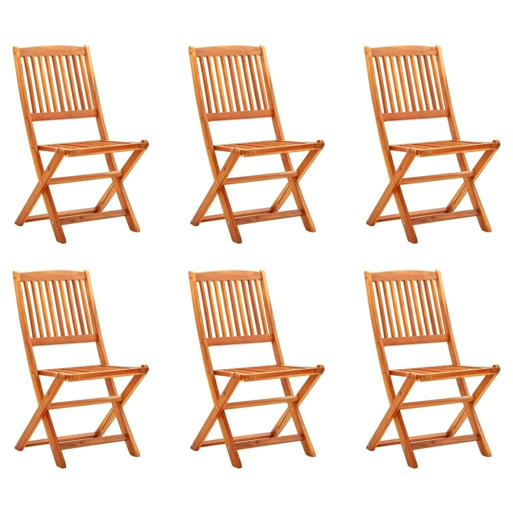 Folding Garden Chairs 6 pcs Solid Eucalyptus Wood 3087149