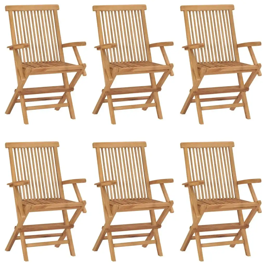 Folding Garden Chairs 6 pcs Solid Wood Teak 3096594