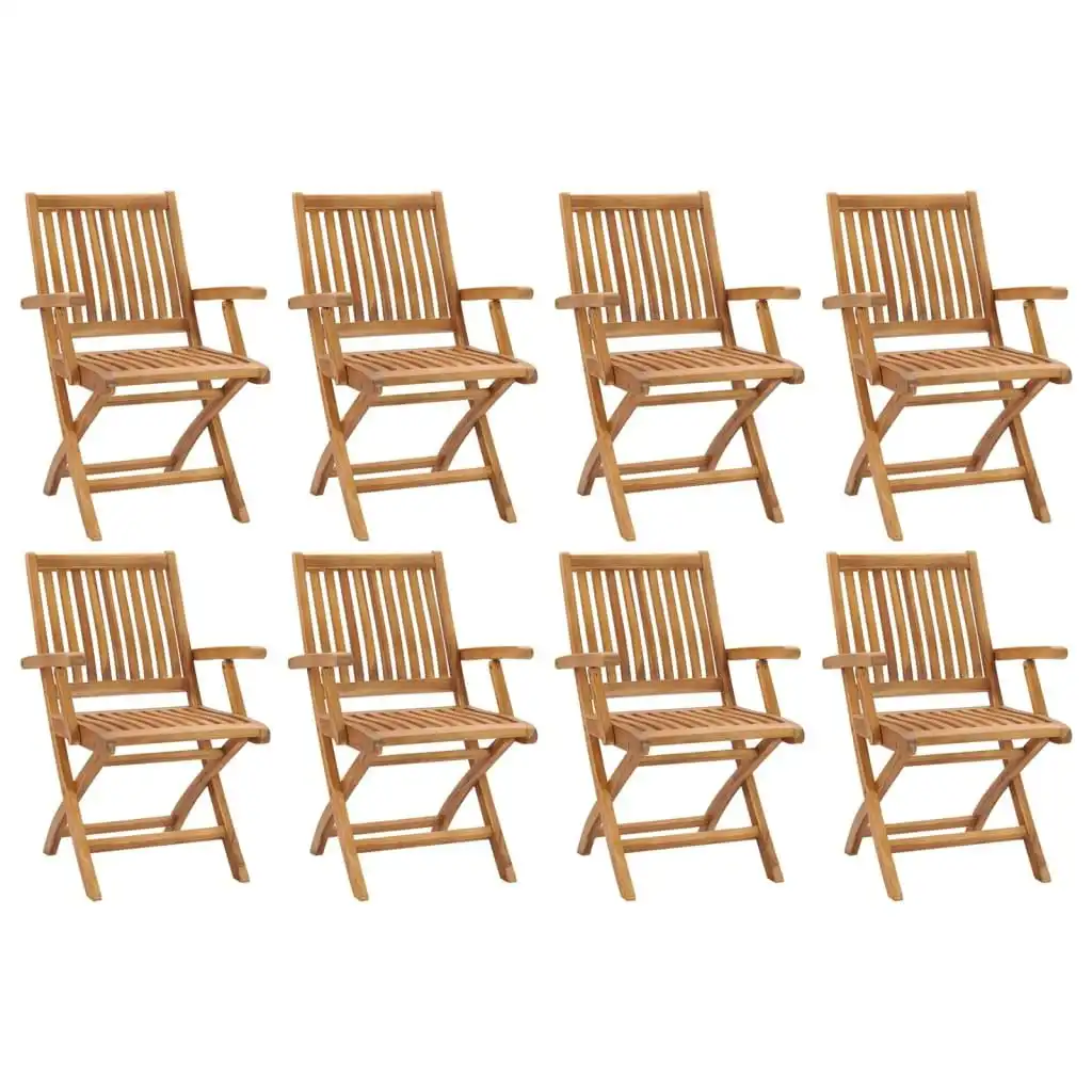 Folding Garden Chairs 8 pcs Solid Teak Wood 3072722