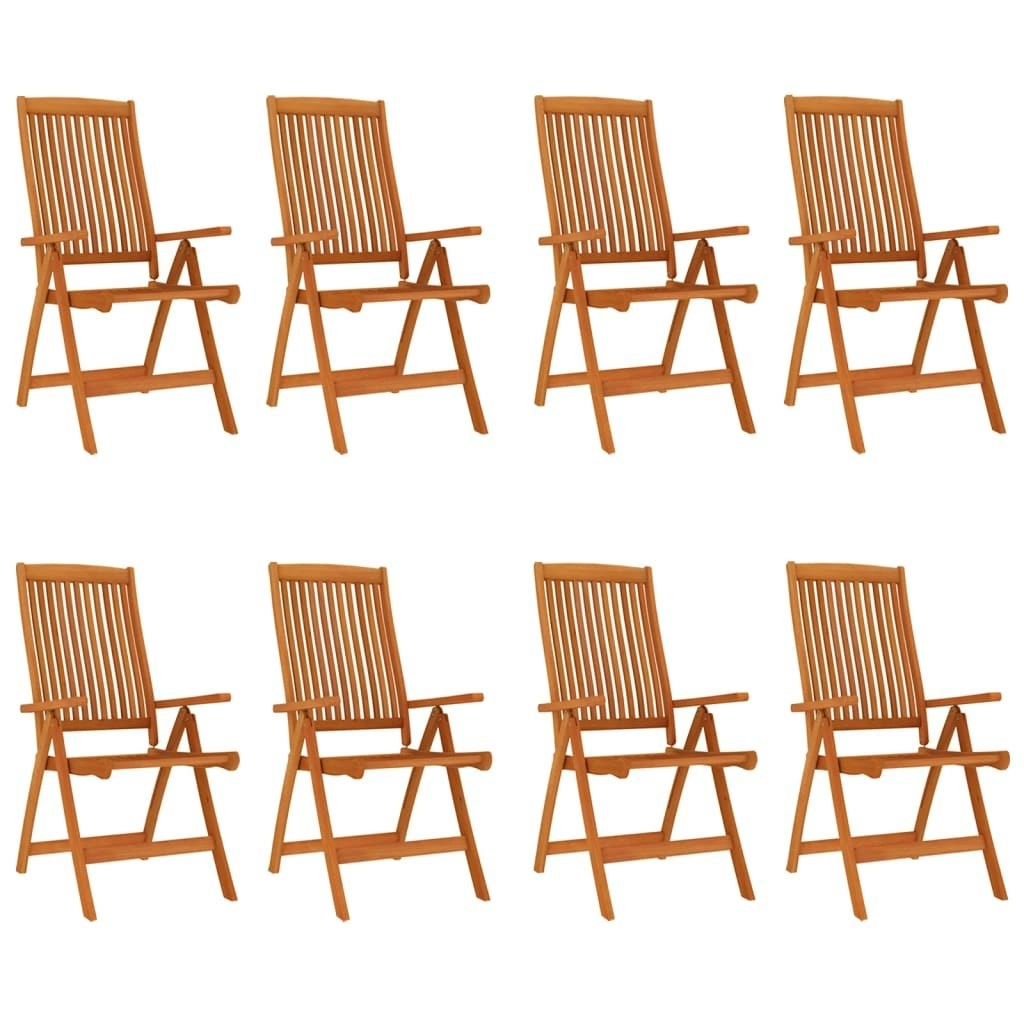 Folding Garden Chairs 8 pcs Solid Wood Eucalyptus 3087346