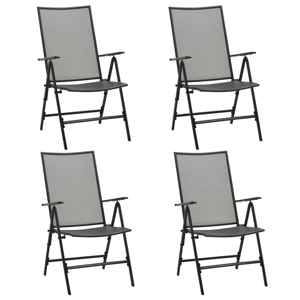 Folding Mesh Chairs 4 pcs Steel Anthracite 310153