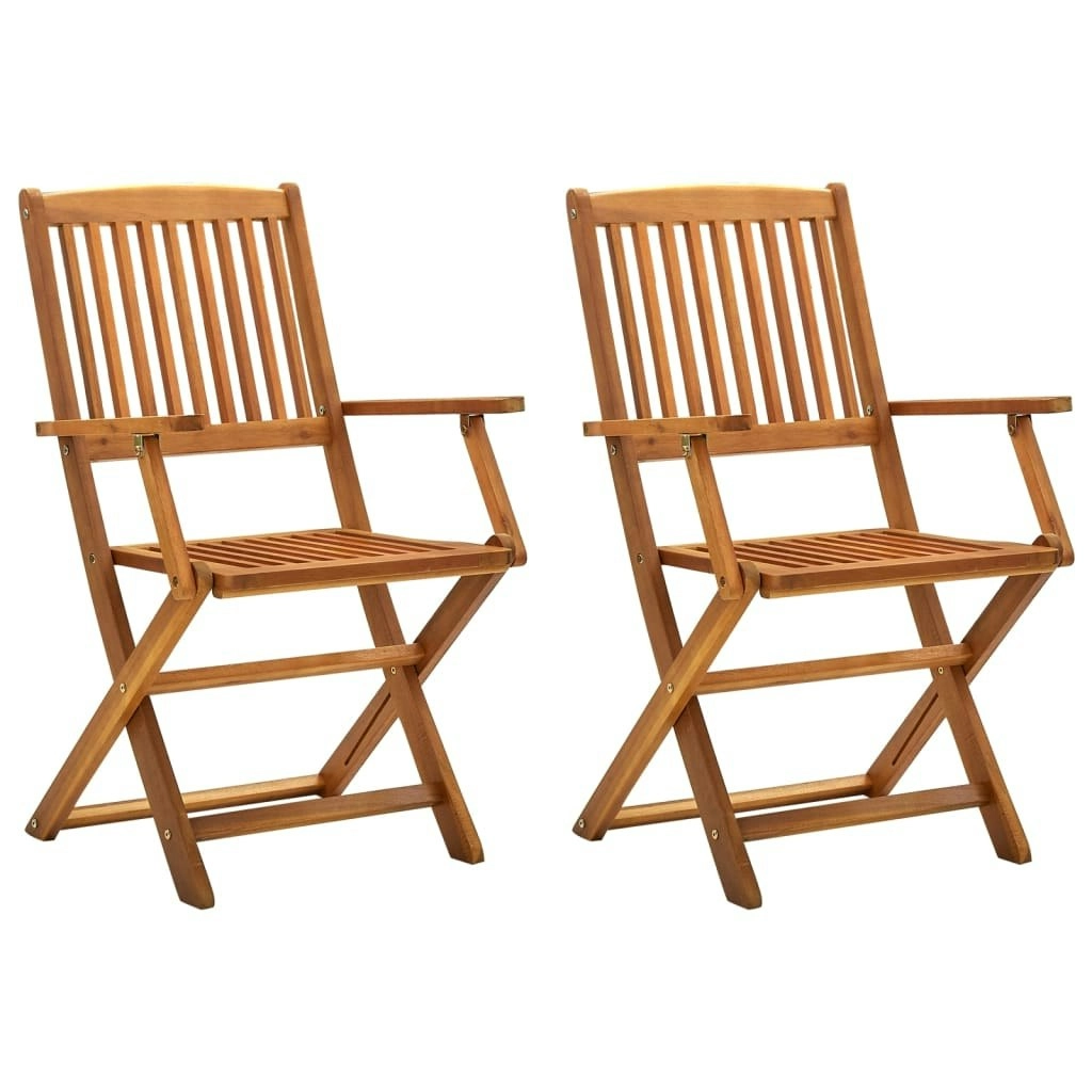 Folding Outdoor Chairs 2 pcs Solid Acacia Wood 46337