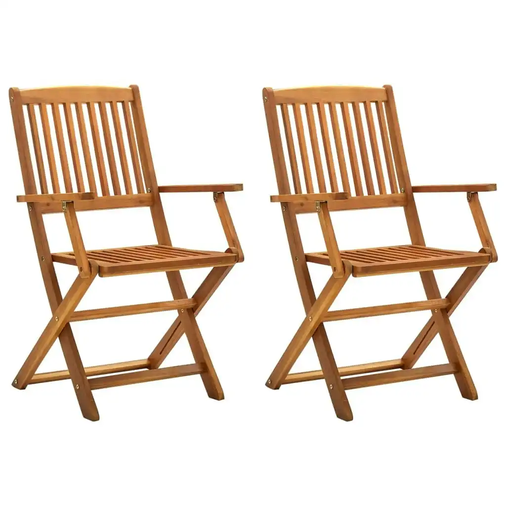 Folding Outdoor Chairs 2 pcs Solid Acacia Wood 46337