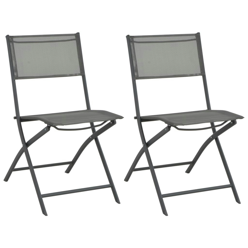 Folding Outdoor Chairs 2 pcs Steel and Textilene 44710