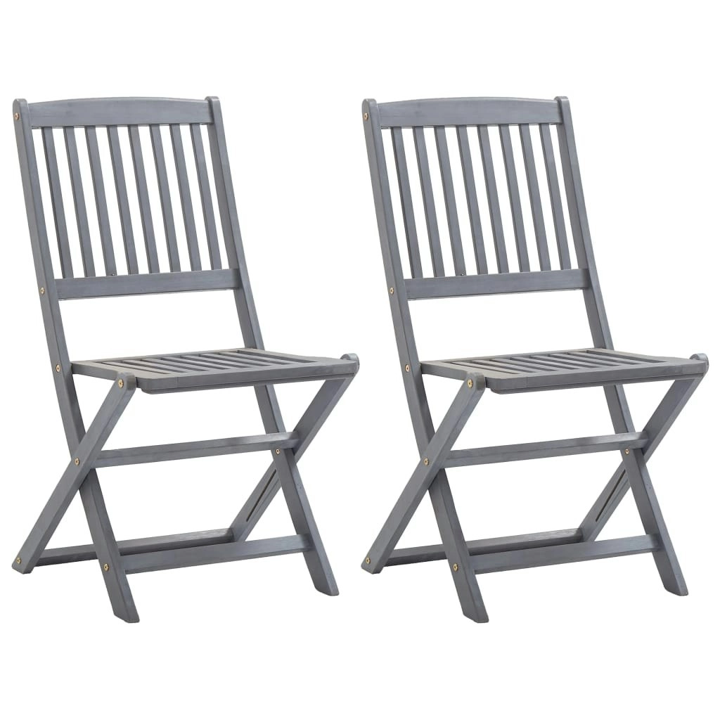 Folding Outdoor Chairs 2 pcs Solid Acacia Wood 46335