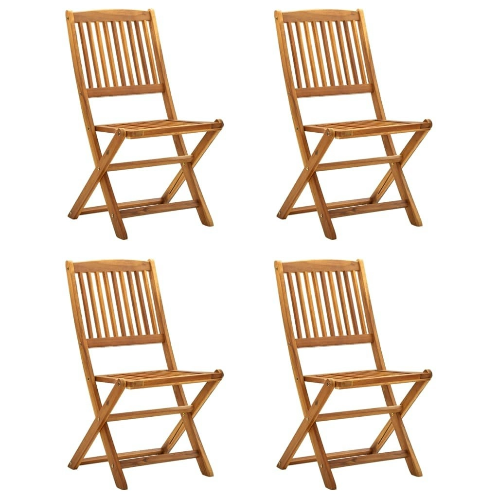 Folding Outdoor Chairs 4 pcs Solid Acacia Wood 46340