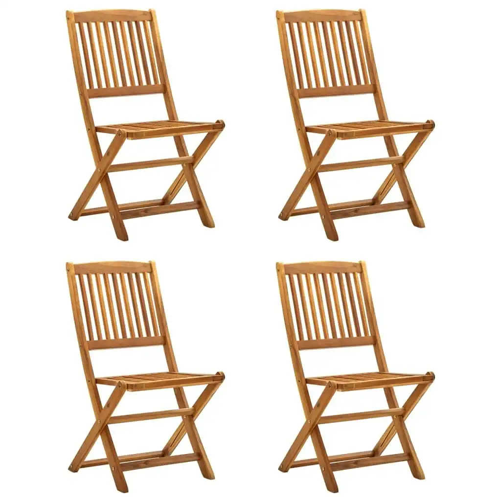 Folding Outdoor Chairs 4 pcs Solid Acacia Wood 46340