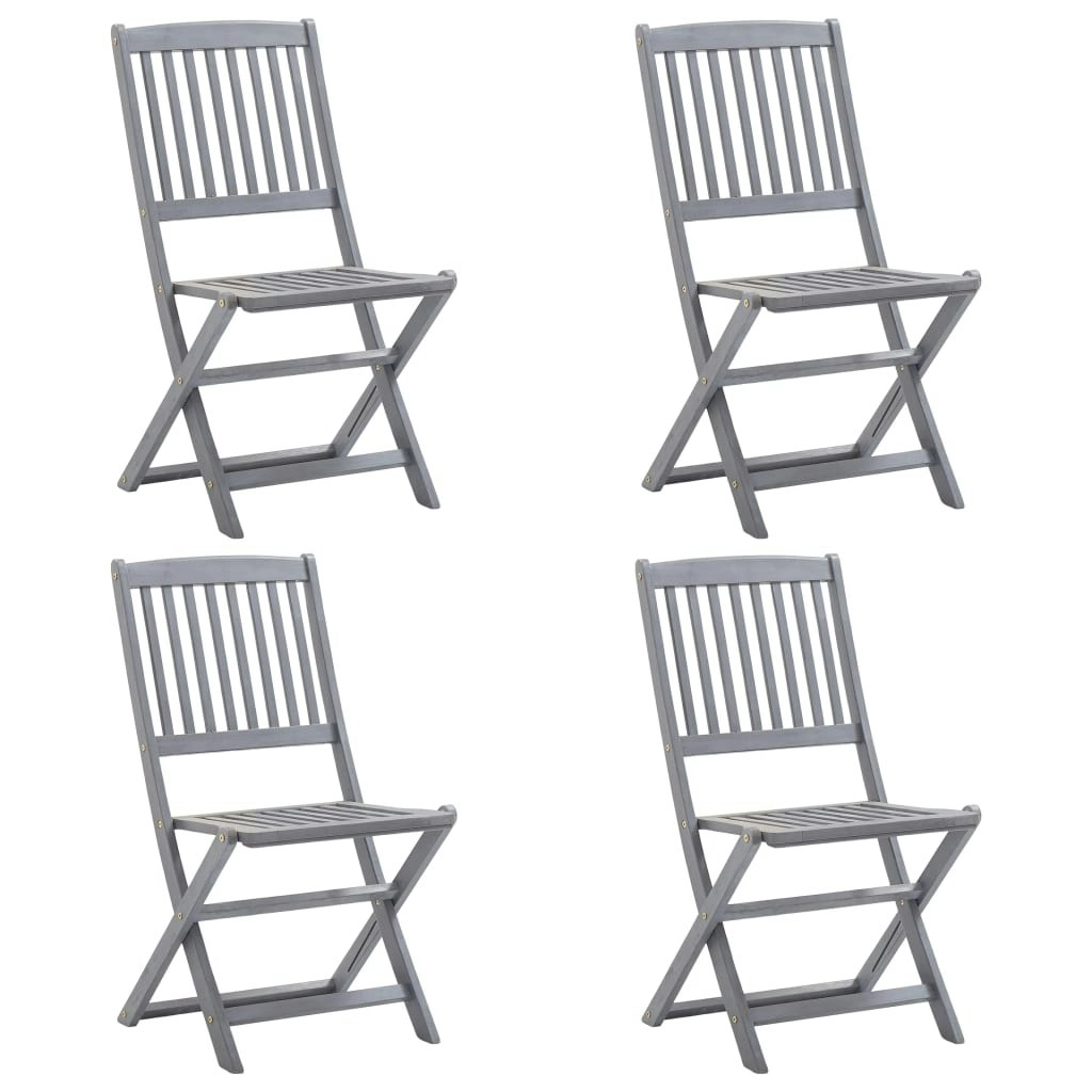 Folding Outdoor Chairs 4 pcs Solid Acacia Wood 46336