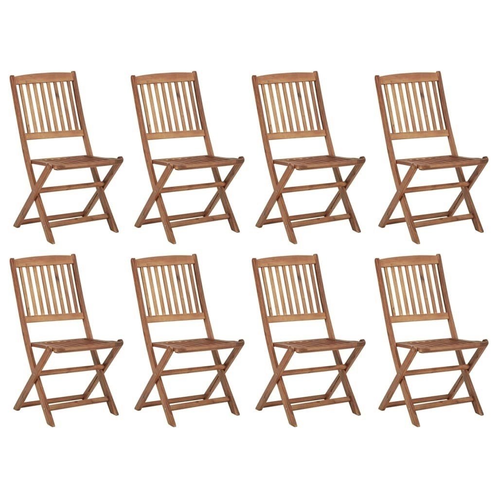 Folding Outdoor Chairs 8 pcs Solid Wood Acacia 3075112