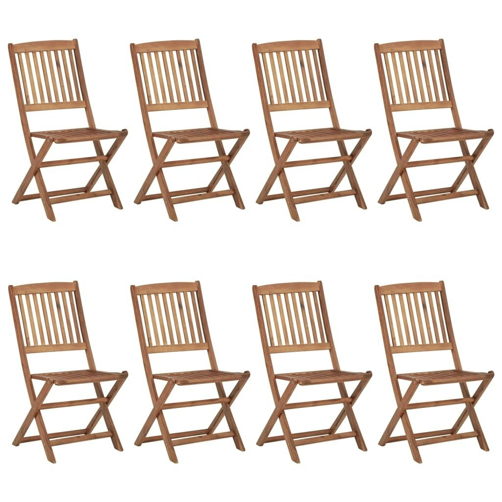 Folding Outdoor Chairs 8 pcs Solid Acacia Wood 3074939