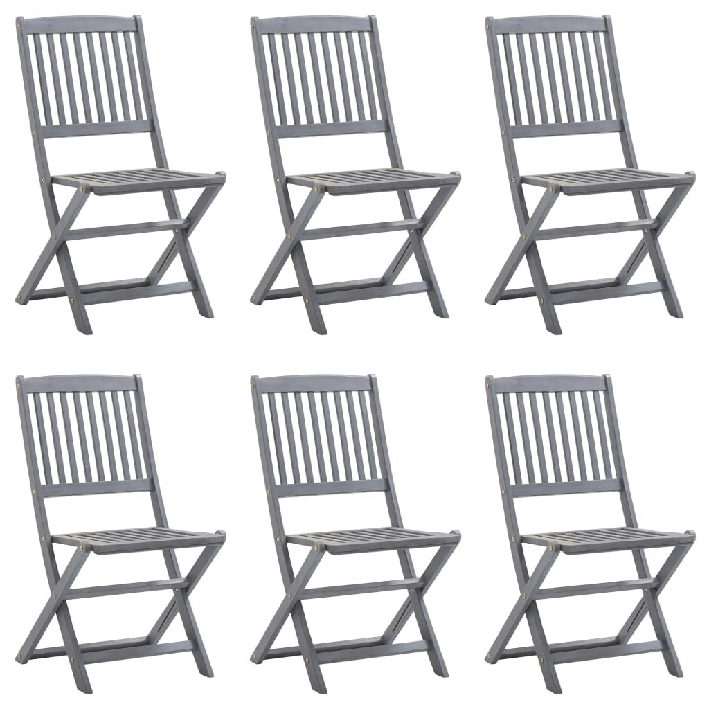 Folding Outdoor Chairs 6 pcs Solid Acacia Wood 3065520