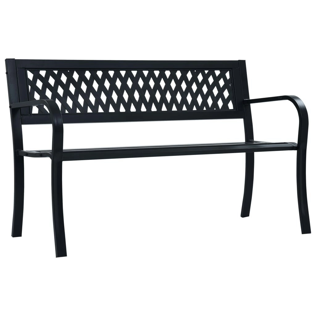 Garden Bench 125 cm Black Steel 47943