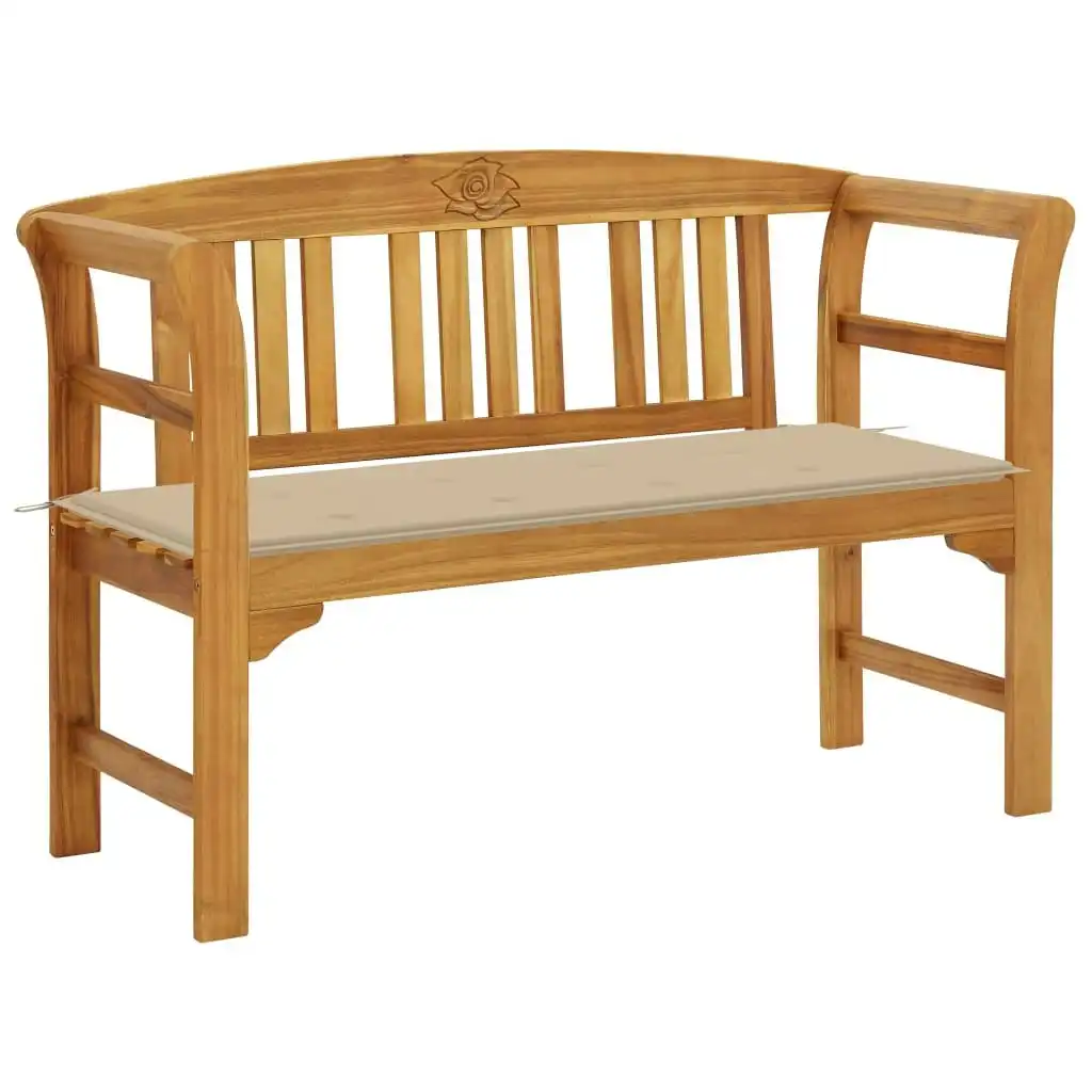 Garden Bench with Cushion 120 cm Solid Acacia Wood 3064296