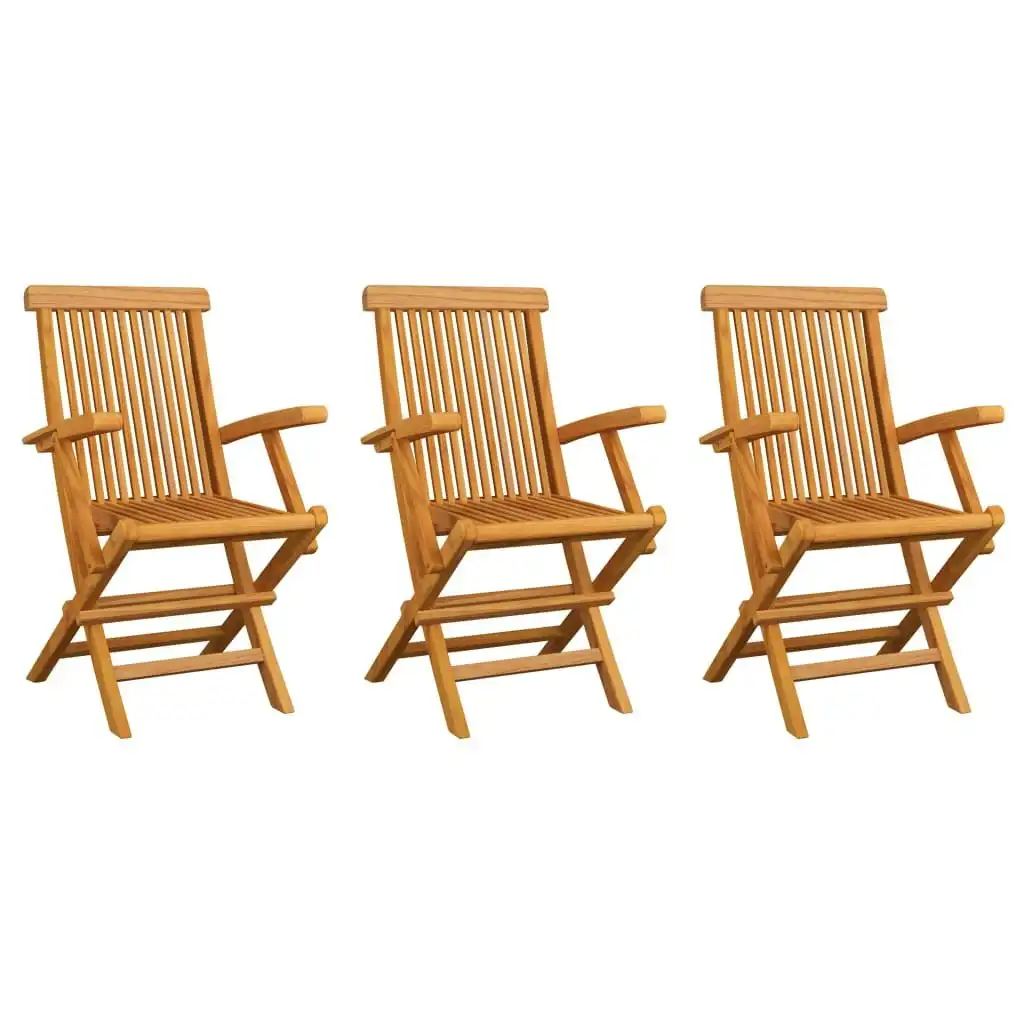 Garden Chairs 3 pcs Solid Teak Wood 312277