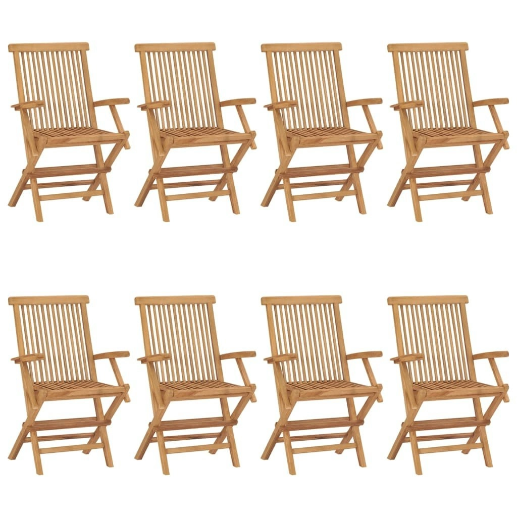 Garden Chairs 8 pcs Solid Teak Wood 3072888