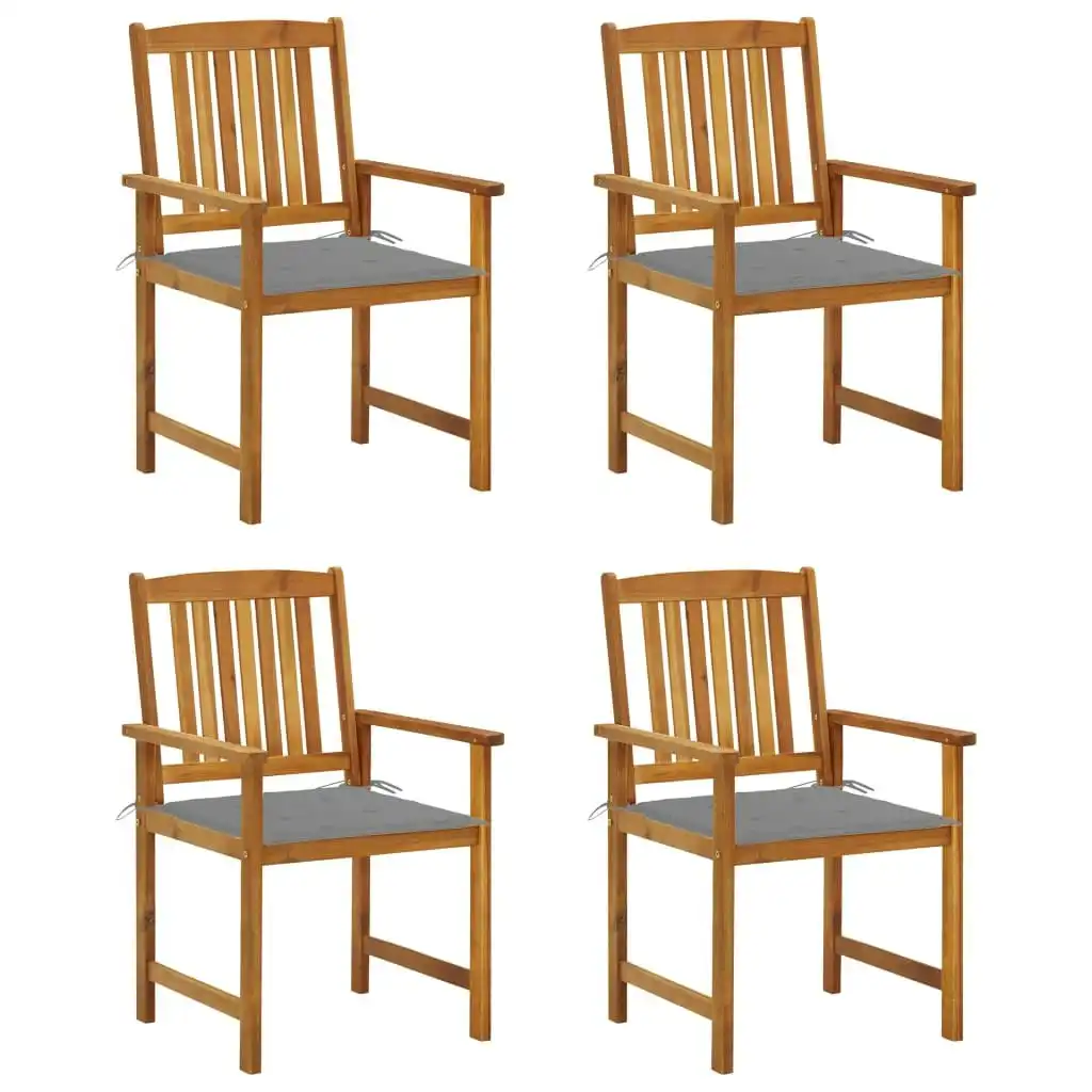 Garden Chairs with Cushions 4 pcs Solid Acacia Wood 3061170