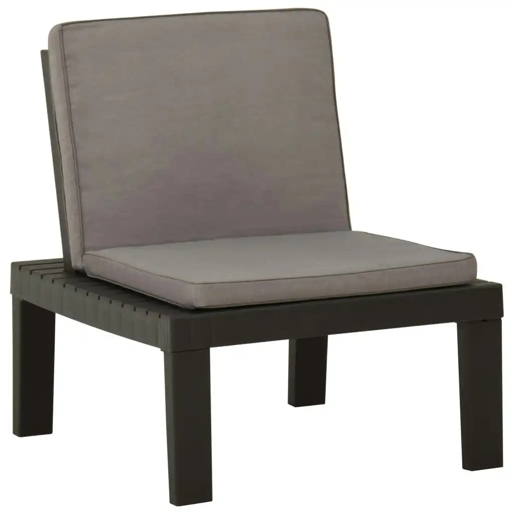 Garden Lounge Chair with Cushion Plastic Grey 315847